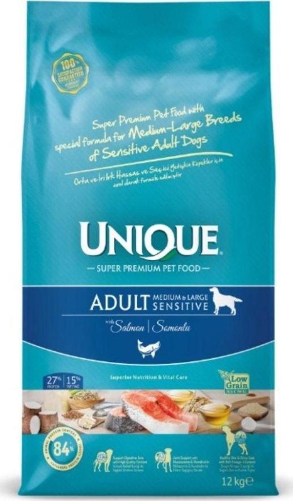 Unique Sensitive Orta Ve Iri Irk Yetişkin Köpek Maması Somonlu 12 Kg - Image 1