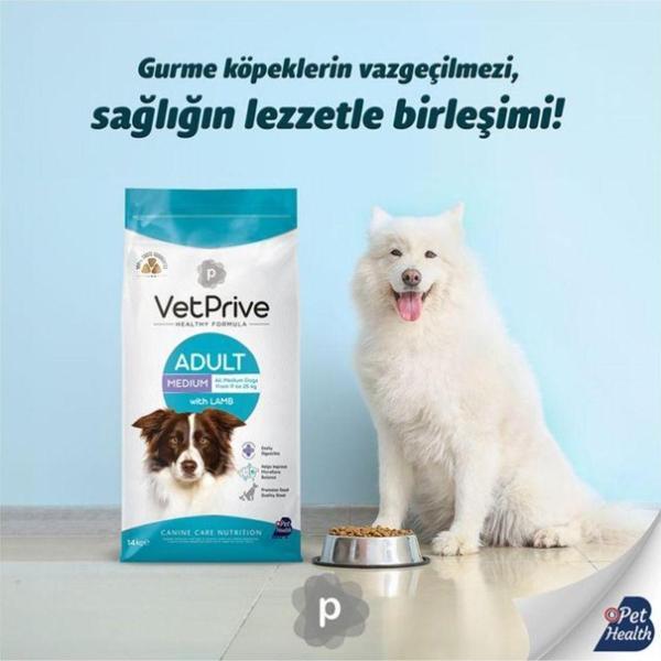 Vet Prive Orta Ve Iri Irk Yetişkin Köpek Maması Kuzu Etli 14 Kg - Image 1