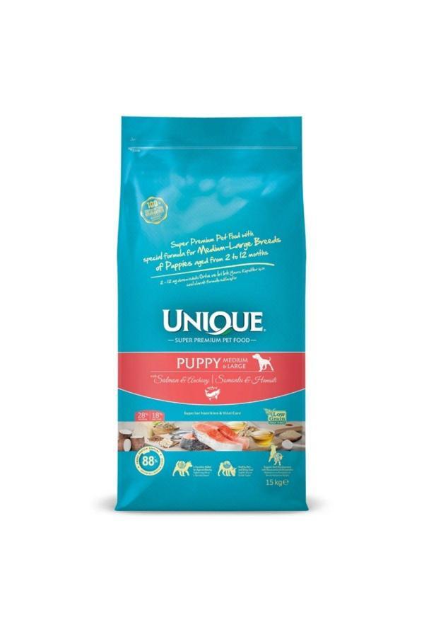Unique Orta Ve Iri Irk Yavru Köpek Maması Somonlu&Hamsili 15 Kg - Image 1