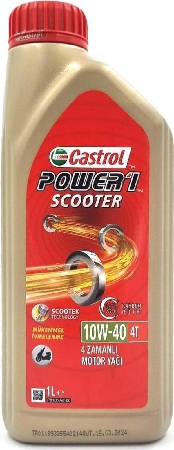 Castrol Power 1 Scooter 10W/40 4T 1 lt Motosiklet Yağı - Image 1
