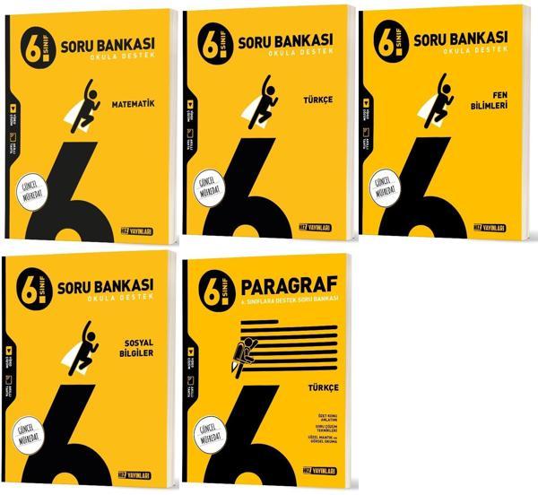 Hız 2026 6. Sınıf Matematik Türkçe Fen Sosyal Paragraf Soru Bankası Seti 5 Kitap - Hız Yayınları - Image 1