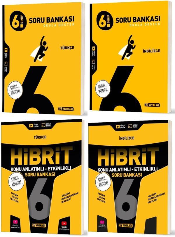 Hız 2026 6. Sınıf Türkçe + İngilizce Soru + Hibrit - Konu Seti 4 Kitap - Hız Yayınları - Image 1