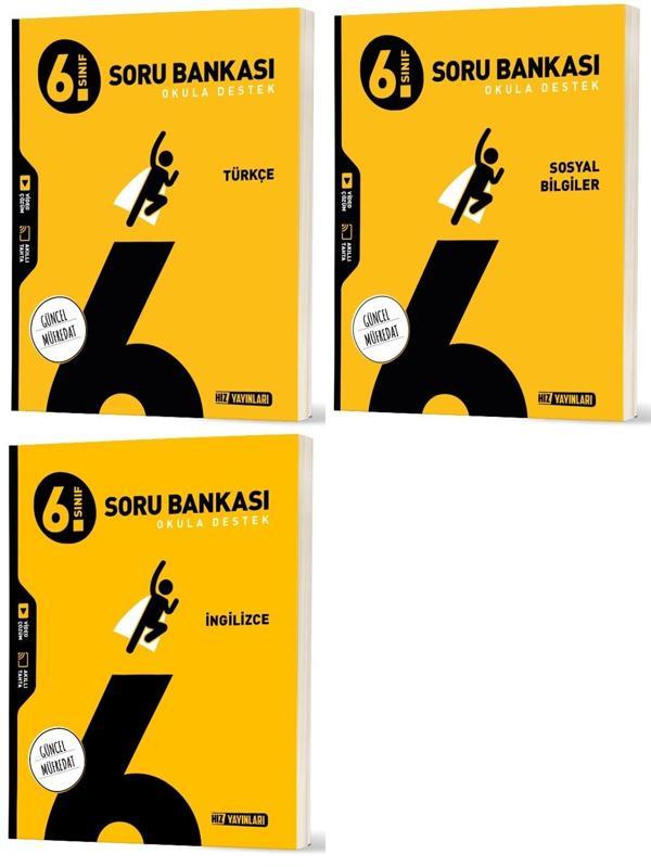 Hız 2026 6. Sınıf Türkçe + Sosyal + İngilizce Soru Bankası Seti 3 Kitap - Hız Yayınları - Image 1
