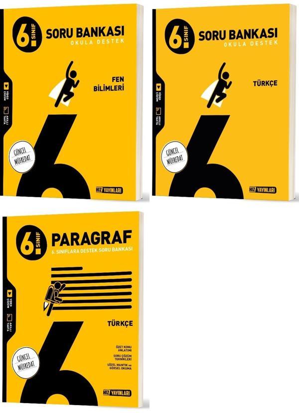 Hız 2026 6. Sınıf Fen Bilimleri + Türkçe + Paragraf Soru Bankası Seti 3 Kitap - Hız Yayınları - Image 1