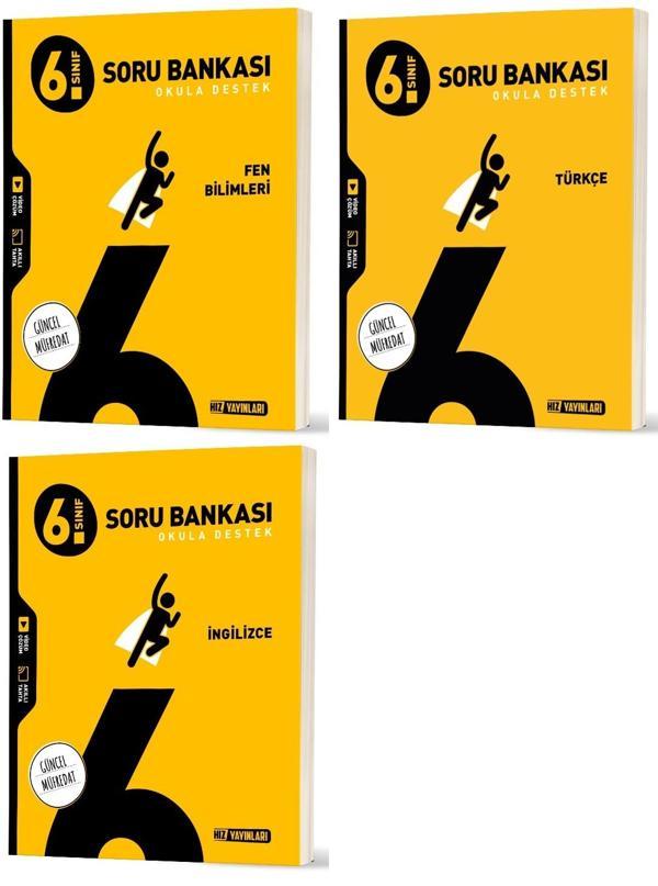 Hız 2026 6. Sınıf Fen Bilimleri + Türkçe + İngilizce Soru Bankası Seti 3 Kitap - Hız Yayınları - Image 1