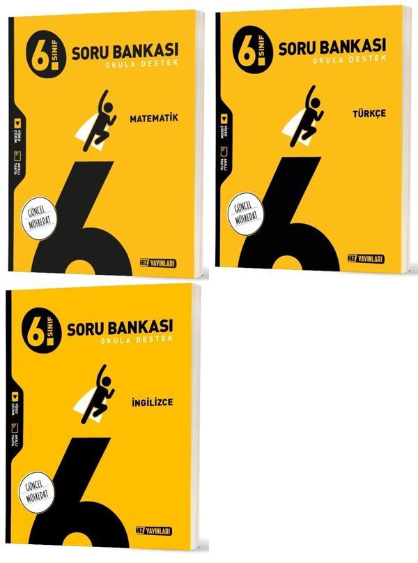 Hız 2026 6. Sınıf Matematik + Türkçe + İngilizce Soru Bankası Seti 3 Kitap - Hız Yayınları - Image 1