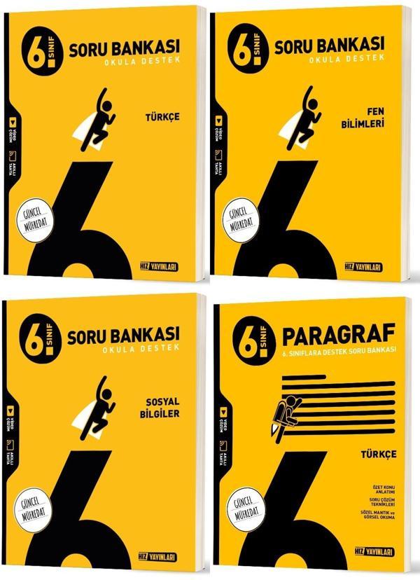 Hız 2026 6. Sınıf Türkçe Fen Sosyal Paragraf Soru Bankası Seti 4 Kitap - Hız Yayınları - Image 1