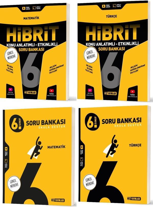 Hız 2026 6. Sınıf Matematik + Türkçe Soru + Hibrit - Konu Seti 4 Kitap - Hız Yayınları - Image 1
