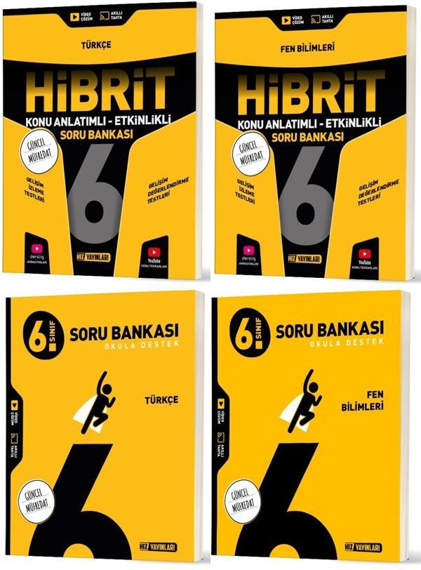 Hız 2026 6. Sınıf Türkçe + Fen Bilimleri Soru + Hibrit - Konu Seti 4 Kitap - Hız Yayınları - Image 1