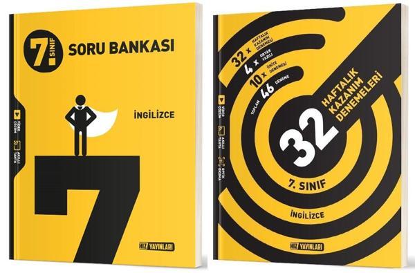 Hız 2025 7. Sınıf İngilizce Soru + 36 Haftalık Deneme Seti 2 Kitap - Hız Yayınları - Image 1