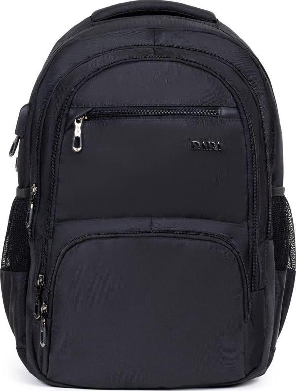 Dada Usb Aparatlı Siyah Sırt Çanta 15,6 İnç Laptop Bölmeli Su Geçirmez Kumaş Unisex 04 - Image 1