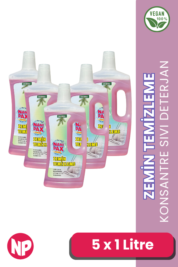 ZEMİN TEMİZLEME SIVI DETERJAN BAHAR KOKULU 5 x 1 LİTRE - Image 1