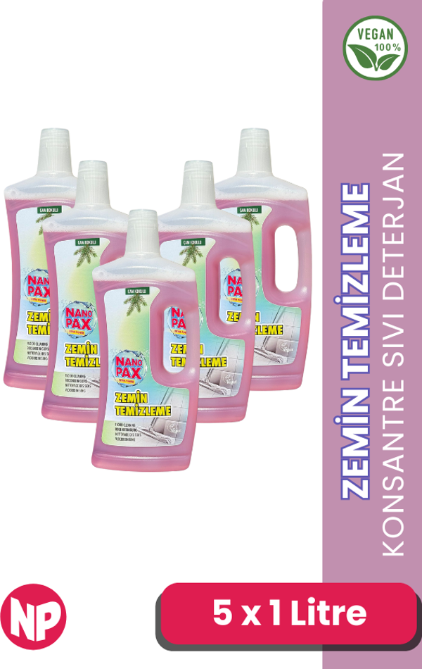 ZEMİN TEMİZLEME SIVI DETERJAN BAHAR KOKULU 5 x 1 LİTRE - Image 1