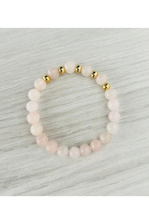 MK TASARIM GERÇEK PEMBE KUVARS BİLEKLİK MKT003 - Image 1