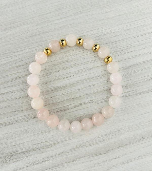 MK TASARIM GERÇEK PEMBE KUVARS BİLEKLİK MKT003 - Image 1