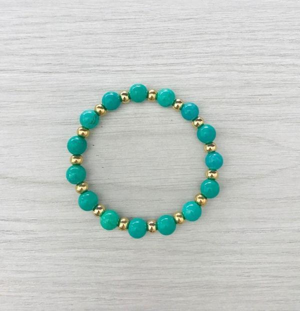 MK TASARIM GERÇEK TURKUAZ YAŞI BİLEKLİK MKT054 - Image 1