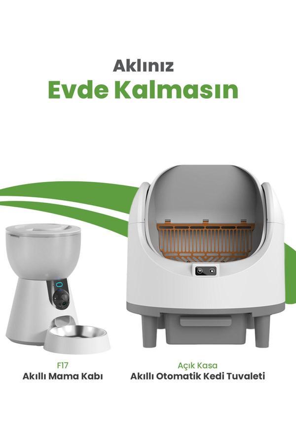 Electron Akıllı Otomatik Kedi Yaşam Seti 2'Li Set- Akıllı Otomatik Kedi Tuvaleti,Otomatik Mama Kabı - Image 1