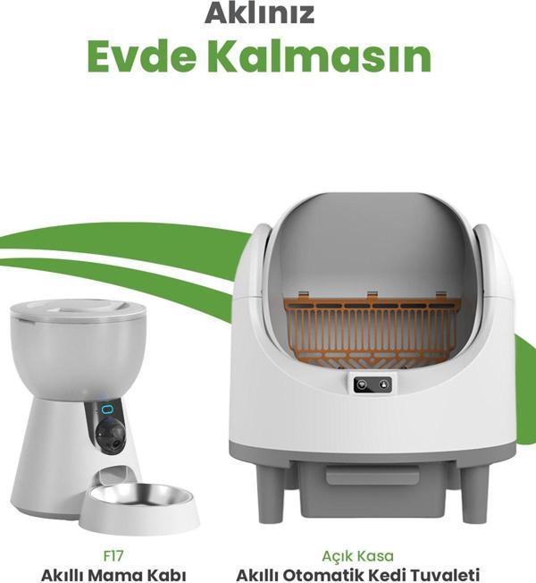 Electron Akıllı Otomatik Kedi Yaşam Seti 2'Li Set- Akıllı Otomatik Kedi Tuvaleti,Otomatik Mama Kabı - Image 1