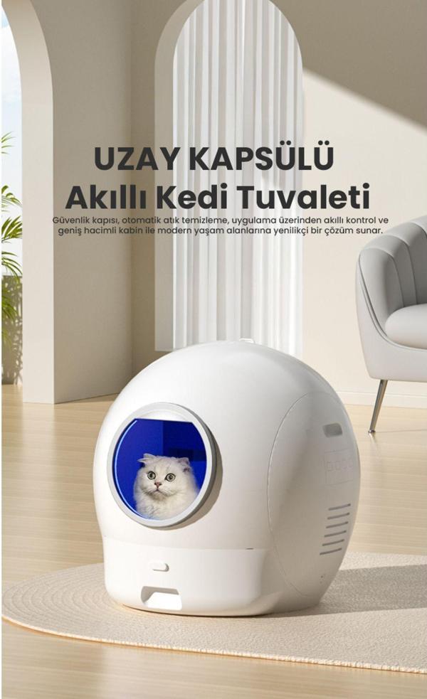 Els Pet Otomatik Kedi Tuvaleti 2. Nesil Smart Pro Akıllı Otomatik Kedi App Kontrol , Uv Temizleme (2025) - Image 1