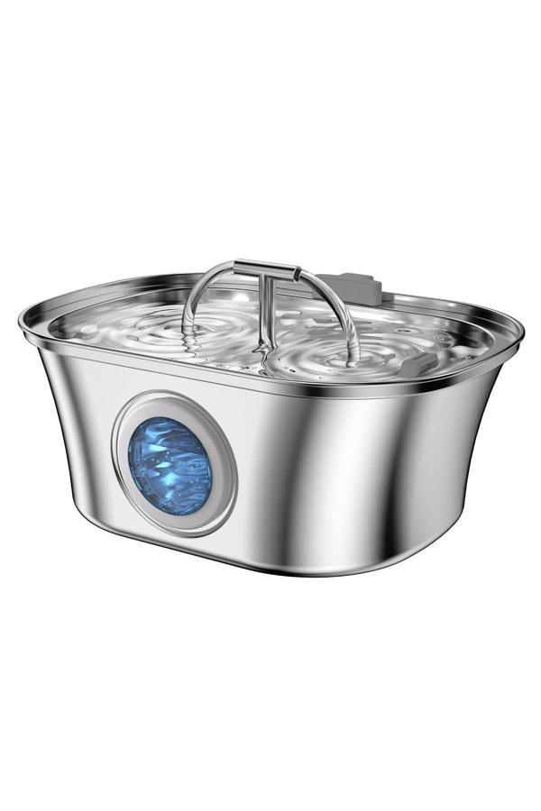 Electron 3.2 L Çiftli Paslanmaz Çelik Kedi Köpek İçin Otomatik Su Pınarı Su Çeşmesi Su Sebili Sessiz Pompalı - Image 1