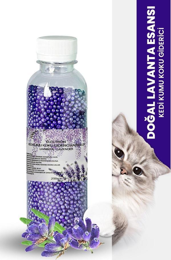Electron Kedi Kumu Kokusu, Koku Giderici Granül, Lavanta Ferahlatıcı Etkili, Kokusuz Tuvalet Için, 250Ml - Image 1