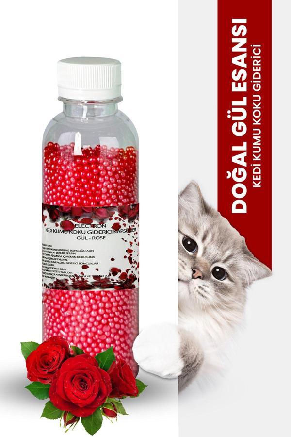 Electron Kedi Kumu Kokusu,Tuvalet Koku Giderici Granül, Gül Ferahlatıcı Etkili, Suda Eriyen , 250Ml - Image 1