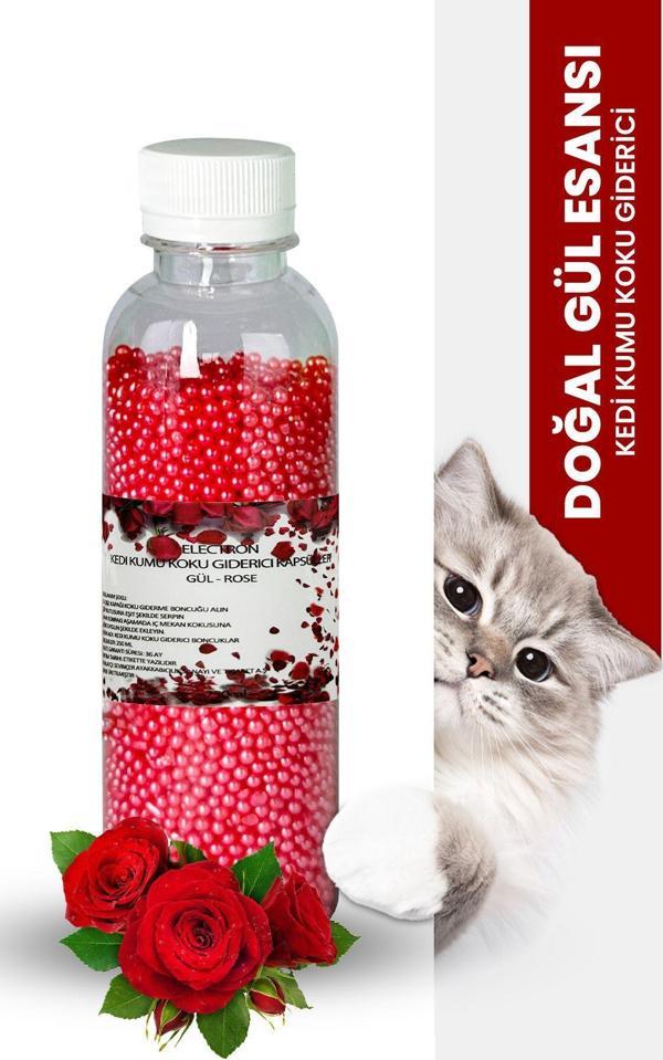 Electron Kedi Kumu Kokusu,Tuvalet Koku Giderici Granül, Gül Ferahlatıcı Etkili, Suda Eriyen , 250Ml - Image 1