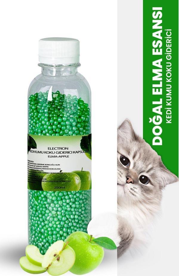 Electron Kedi Kumu Kokusu, Koku Giderici Granül, Elma Ferahlatıcı Etkili, Kokusuz Tuvalet Için, 250Ml - Image 1