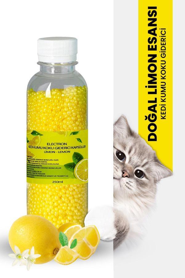 Electron Kedi Kumu Kokusu,Tuvalet Koku Giderici Granül, Limon Ferahlatıcı Etkili, Kokusuz Tuvalet Için, 250Ml - Image 1