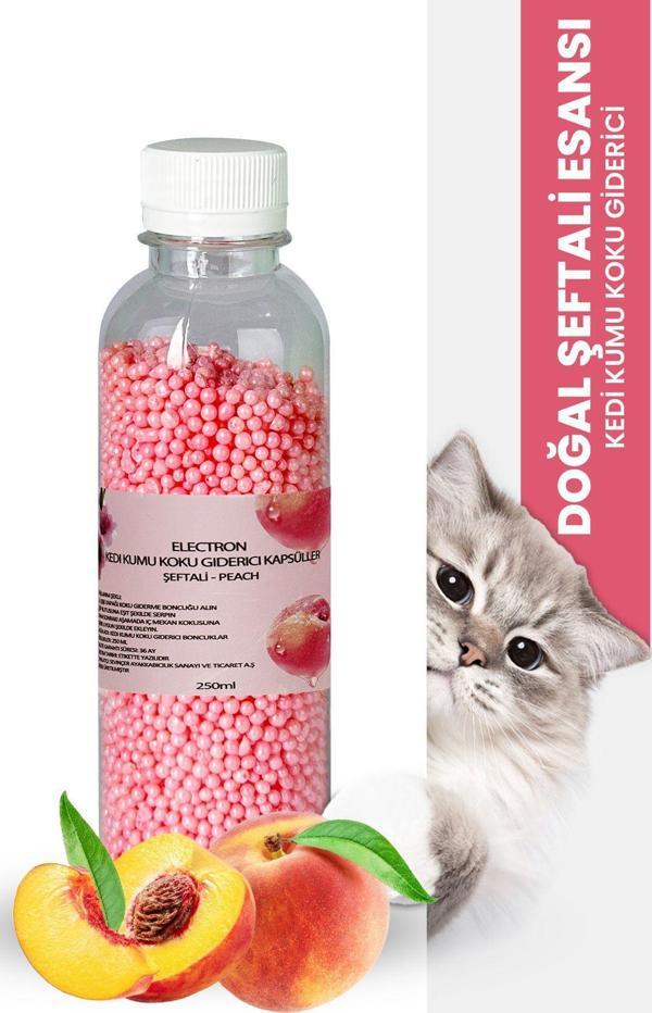 Electron Kedi Kumu Kokusu, Koku Giderici Granül, Şeftali Ferahlatıcı Etkili, Kokusuz Tuvalet Için, 250Ml - Image 1