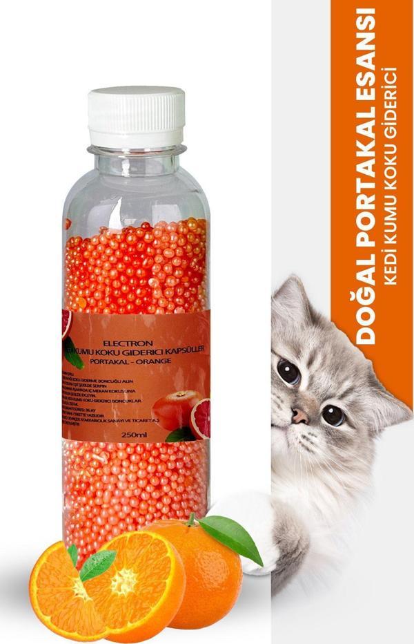 Electron Kedi Kumu Kokusu, Koku Giderici Granül, Portakal Ferahlatıcı Etkili, Kokusuz Tuvalet Için, 250Ml - Image 1