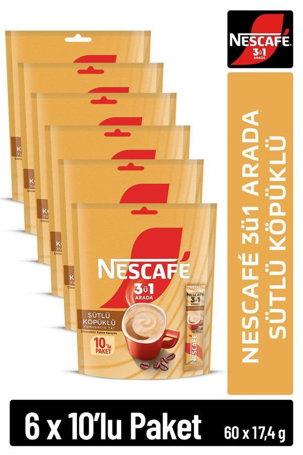 Nescafé 3ü1 Arada Sütlü Köpüklü Çözünebilir Kahve 17,4g 10'lu paket 10X6 - Image 1