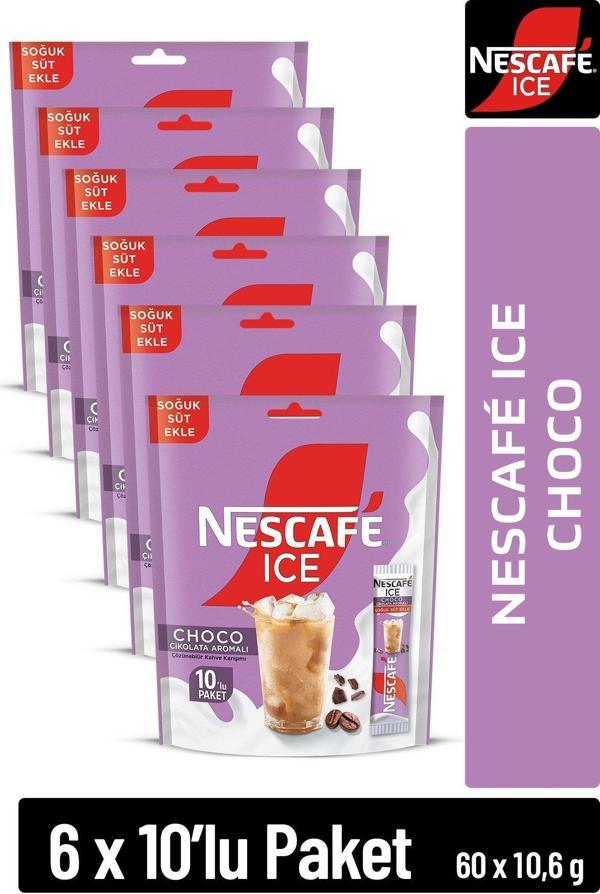 NESCAFE ICE Choco Çikolata Aromalı Çözünebilir Kahve 10,6g 10'lu Paket 10X6 - Image 1