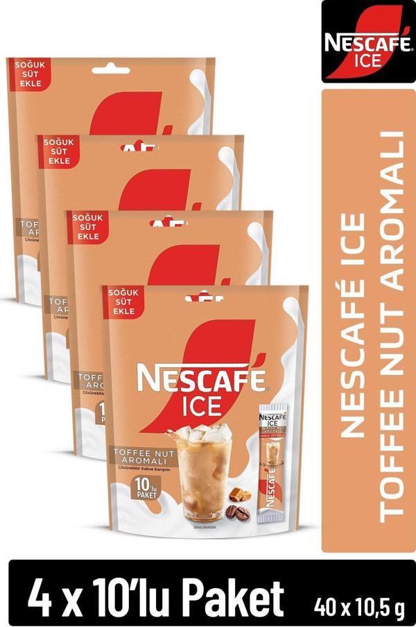 NESCAFE ICE Toffee Nut Aromalı Çözünebilir Kahve 10,5g 10'lu Paket 10X4 - Image 1