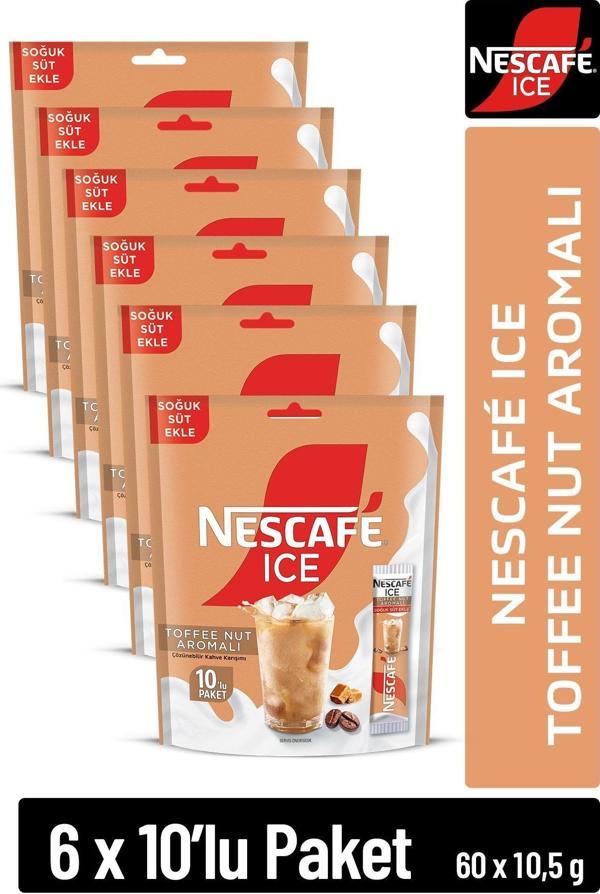 NESCAFE ICE Toffee Nut Aromalı Çözünebilir Kahve 10,5g 10'lu Paket 10X6 - Image 1