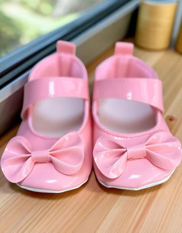 FİYONKLU RUGAN BEBE BABET PATİK Pembe - Image 1