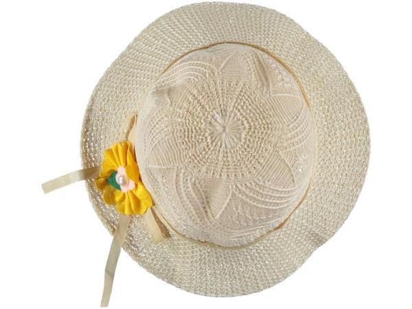 6-12 YAŞ KIZ MERSERİZE FÖTR ŞAPKA-52CM Bej - Image 1