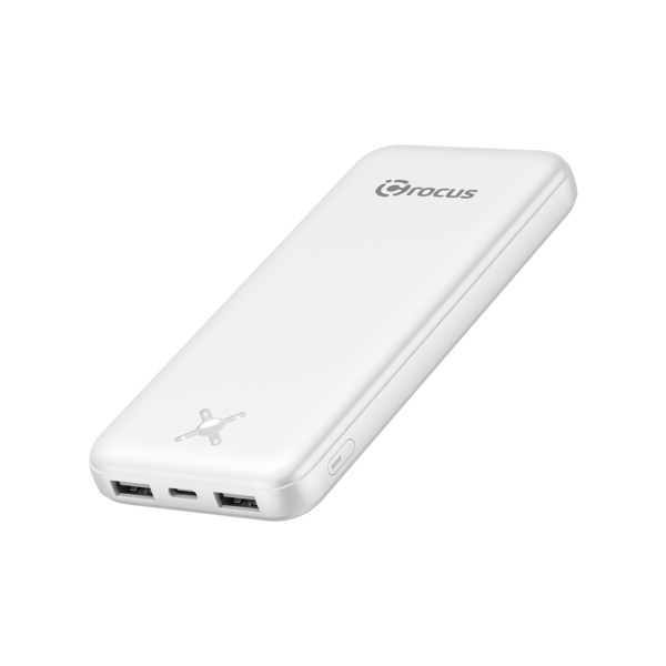 CROCUS PORTABLE TWO 10.000 MAH 2 USB LED GÖSTERGELİ POWERBANK BEYAZ - Image 1
