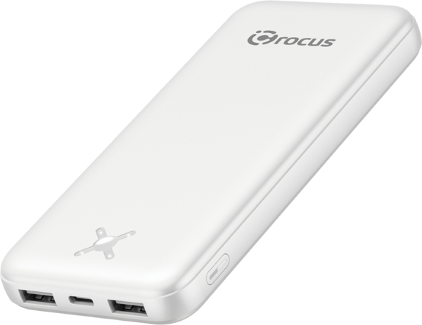 CROCUS PORTABLE TWO 10.000 MAH 2 USB LED GÖSTERGELİ POWERBANK BEYAZ - Image 1