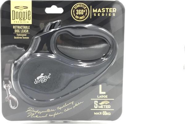 Doggie Master Seri Otomatik Makaralı Köpek Gezdirme 50 kg / 5 M Siyah - Image 1