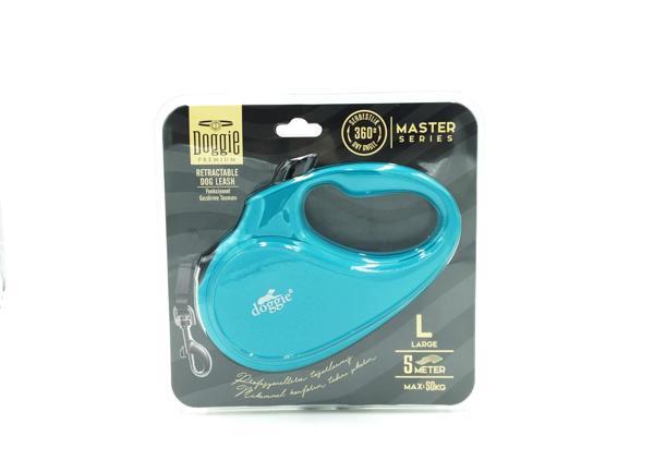 Doggie Master Seri Otomatik Makaralı Köpek Gezdirme 50 kg / 5 M Turkuaz - Image 1
