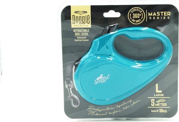 Doggie Master Seri Otomatik Makaralı Köpek Gezdirme 50 kg / 5 M Turkuaz - Image 1