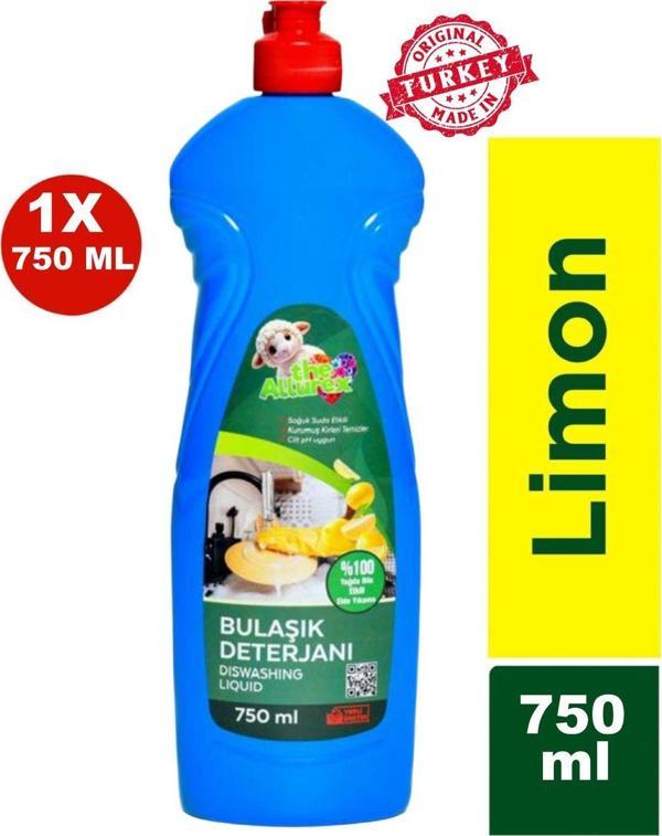 The Allurex Elde Bulaşık Deterjanı Üç Etkili Güç Limon 750Ml - Yağ Çözücü Ve Ferah Limon Kokusu 1 Adet - Image 1