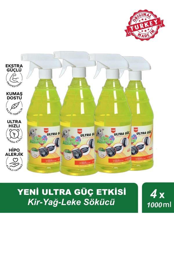 The Allurex Yeni Ultra Güç Etkisi (Kir-Yağ-Leke Sökücü) 1000 Ml X4 Adet - Image 1