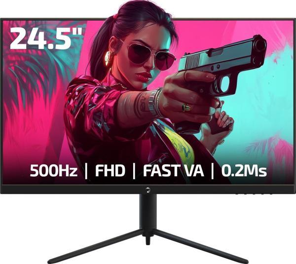GamePower Lucid S50 24.5'' 500Hz 0.2Ms Fast VA E Spor 10 Bit Pivot RGB Gaming Monitör - Image 1