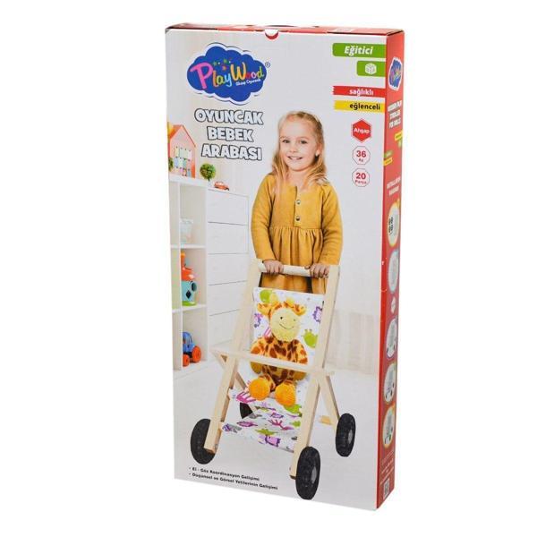 ONY-386 Ahşap Oyuncak Bebek Arabası -Onyıl - Image 1