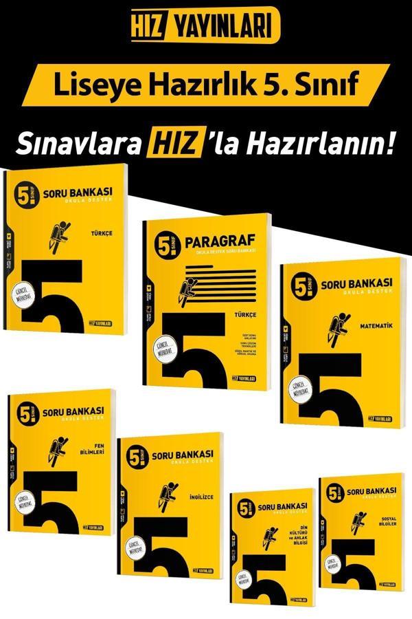 5.Sınıf Tüm Dersler Soru Bankası Seti Güncel Baskı 7 Kitap Hız Yayınları - Bi bigelio - Image 1