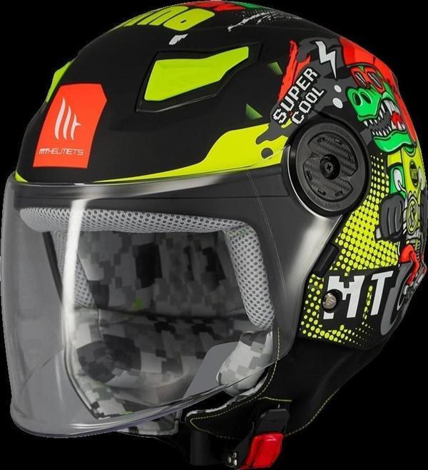 KASK MT ÇOCUK LITE DİNO A1 MAT SİYAH - Image 1