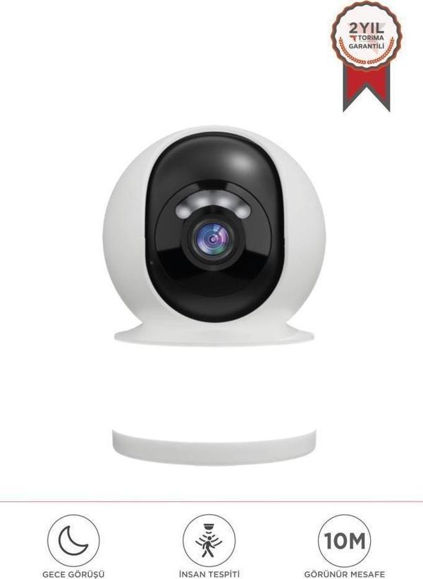 Torima CMR-31 Beyaz Full Hd Led Aydınlatmalı Wifi Smart Ip Güvenlik Kamerası - Image 1