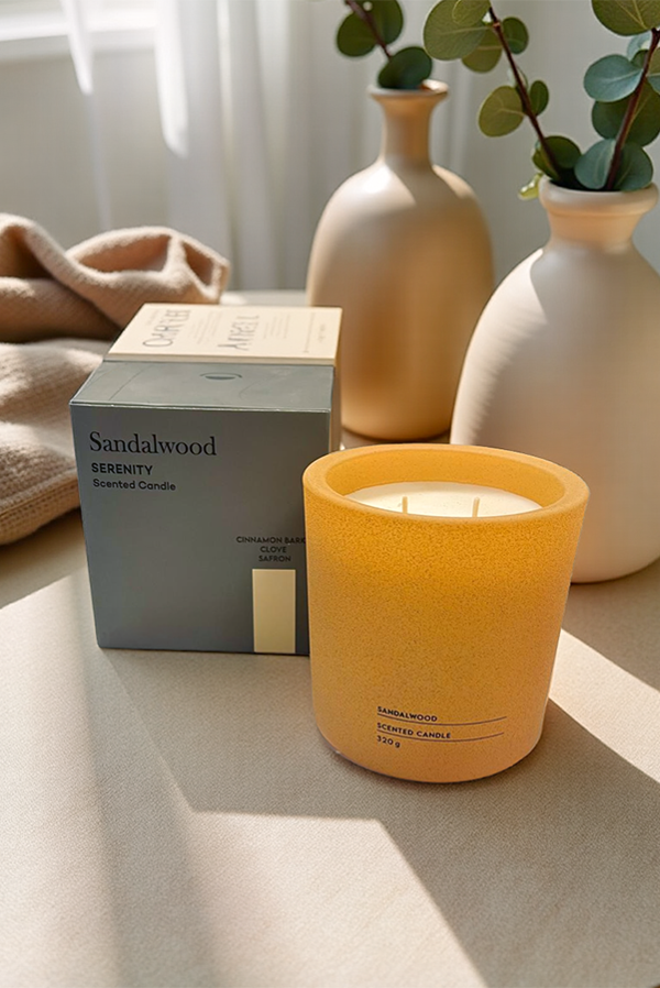 Serenity Sandalwood Kokulu Mum 320 gr Somon - Image 1